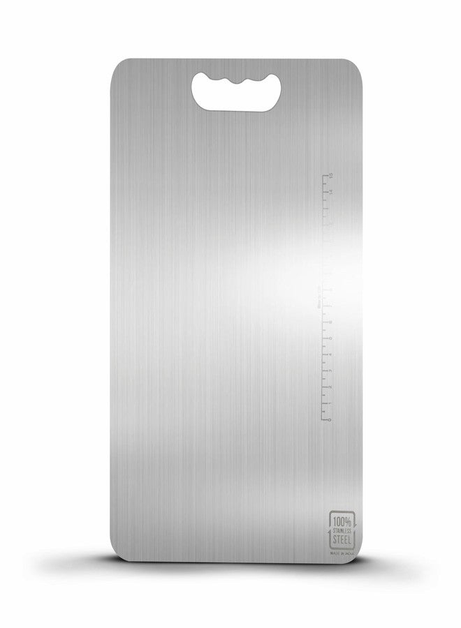 TEKCOOL لوح تقطيع من الفولاذ المقاوم للصدأ من TEKCOOL (32 × 22 سم)، لوح تقطيع للخضراوات، وسادة تقطيع ممتازة للخضراوات والفواكه من الفولاذ المقاوم للصدأ SUS304، لوح تقطيع معدني شديد التحمل - Image 4